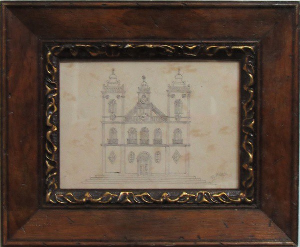 BENEDITO CALIXTO, t.m. "Igreja", medindo: 16 x 21,5 cm. A.c.i.d - NO ESTADO
