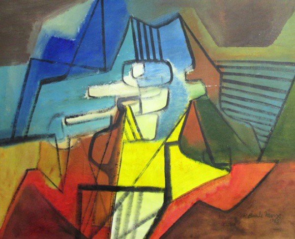 R. BURLE MARX - ost, datado 1985 ( Abstrato ) med: 86 x 104 cm.