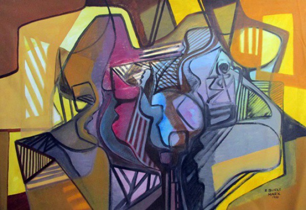 R. BURLE MARX - ost, datado 1988 ( Abstrato ) med: 97 x 140 cm.
