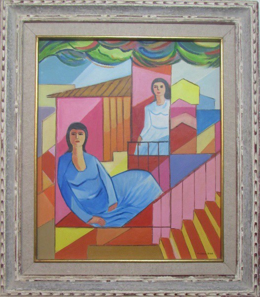 CÍCERO DIAS, o.s.t. "Figuras", medindo: 54 x 44,5 cm. A.c.i.d