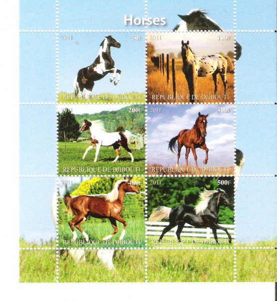 BLOCO ESTRANGEIRO - TEMA ANIMAIS - CAVALO - NOVO