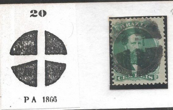 CA002= CARIMBOS DO IMPERIO - CATALOGO PAULO AYRES- N 20 - PA 1866 - PRETO