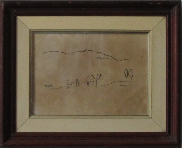 TARSILA DO AMARAL, nanquim. Medindo: 14,5 x 21 cm. A.c.i.e - COM MOLDURA