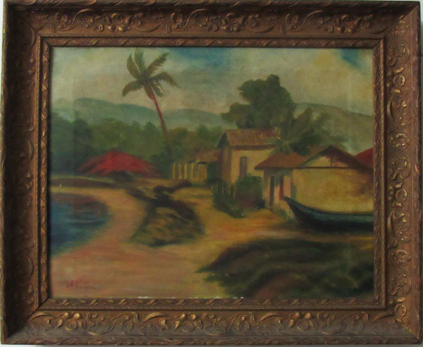 ALFREDO VOLPI, o.s.t. "Paisagem", medindo: 38 x 49 cm. A.c.i.e (Necessita de uma limpeza e d