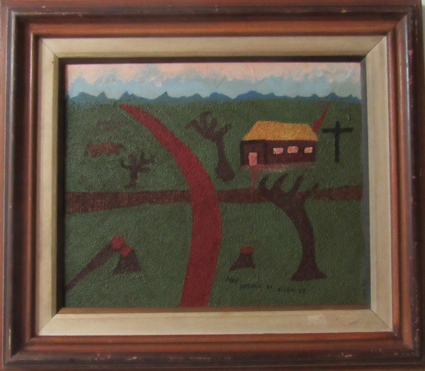 JOSÉ ANTÔNIO DA SILVA, o.s.t. Medindo: 46 x 38 cm. Datado de 1977
