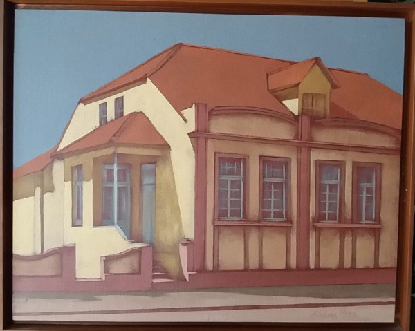 Rubens Esmanhoto, Vinil Encerado s/Tela, 40 x 50 cm (dimensões com moldura 43 x 53 cm), ACID e verso