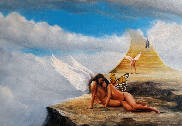 Iri Vilela, OST, 45 x 65 cm, ACID, 2002, `O Anjo e a Borboleta`. Pintor e desenhista autodidata, Iri
