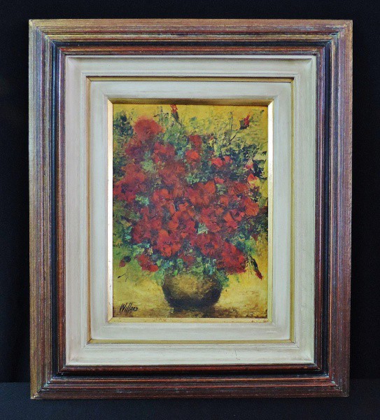 Willard Dias Basílio, OST, 40 x 30 cm (com belíssima moldura dupla com pátina em ouro, medindo 70 x