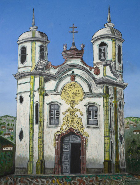 Yasuichi Kojima, OST, 80 x 60 cm, ACID e verso, 2003, Ouro Preto, "Igreja de São Francisco de As