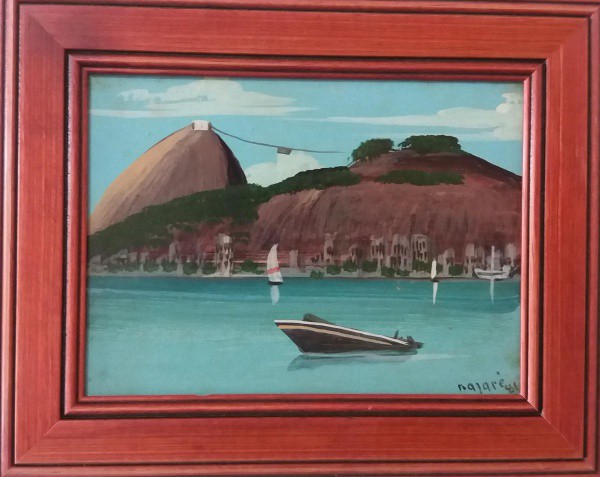 Nazaré, OSE, 16 x 22 cm (com moldura nova medindo 24 x 31 cm), ACIE, 1981, Marina.