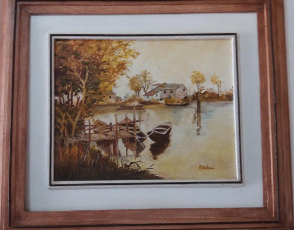 Maria Helena de Macedo Soares, OST, 38 x 46 cm (com moldura 51 x 58 cm), ACID, `Outono no Lago`.