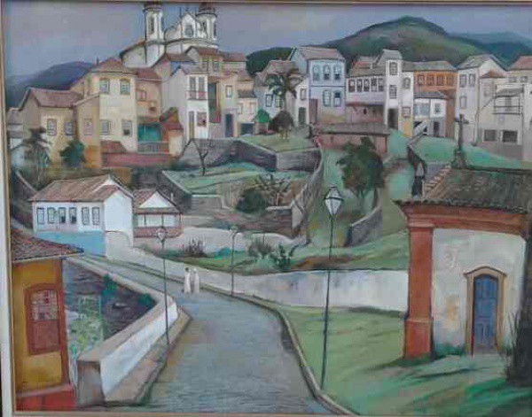 Omar Pellegatta - Casario - Óleo sobre Tela - 80x100 - Com Moldura - Acid - Com Certificado de Auten