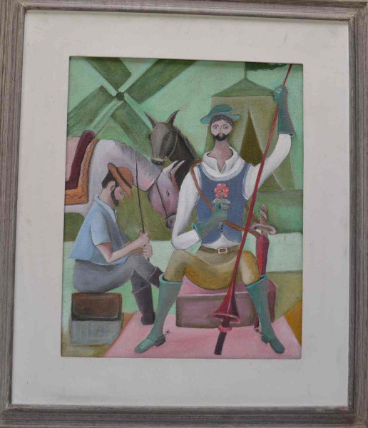 Dira - Dom Quixote - Óleo sobre Tela - 50x40 - 1984 - Com Moldura - Av