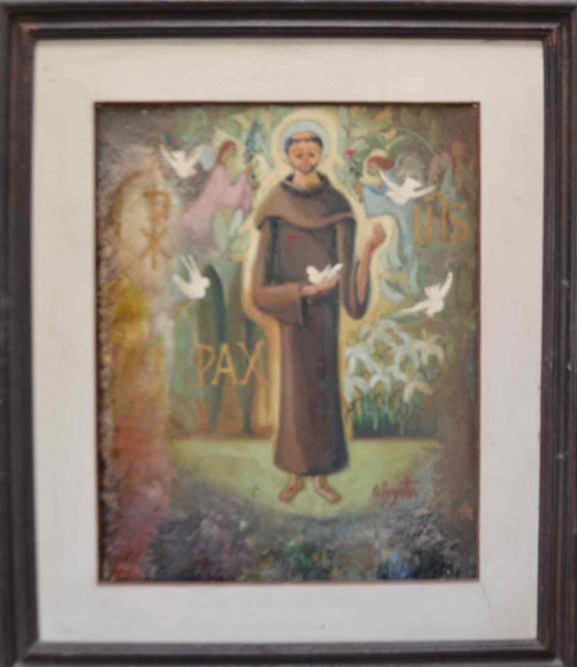 Omar Pellegatta - São Francisco - Óleo e Espatulado sobre Eucatex - 50x40 - Com Moldura - Acid - Com