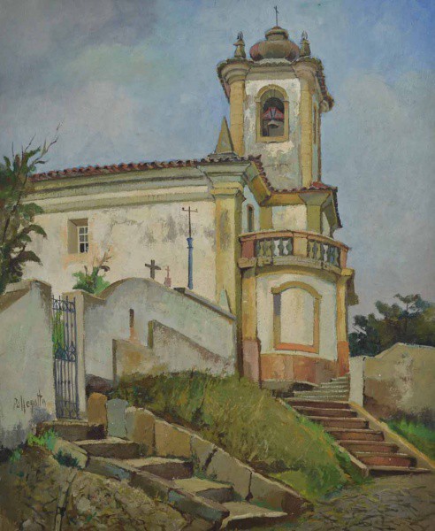Omar Pellegatta - Igreja de São José - MG - Óleo sobre Tela - 54x65 - Sem Moldura - Acie