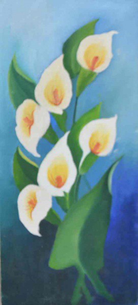 Dira - Flores - Óleo sobre Tela - 45x20 - Sem Moldura - Av