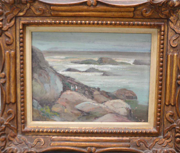 Omar Pellegatta - Marinha - Óleo sobre Eucatex - 26x33 - Com Moldura - Acie - (Necessita Pequeno res