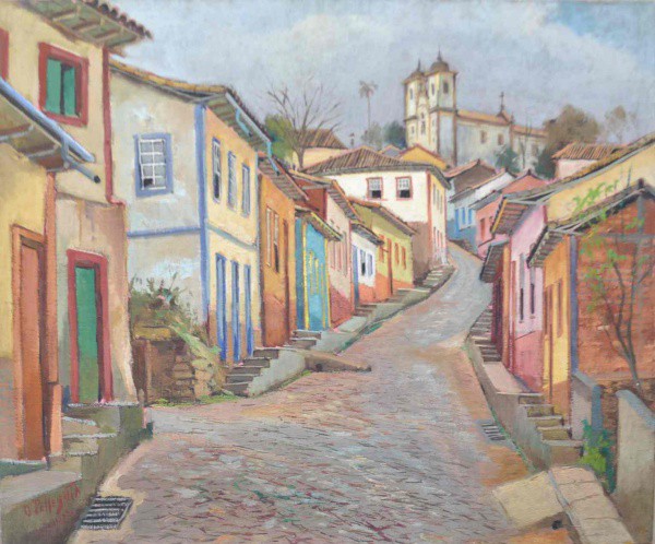 Omar Pellegatta - Ouro Preto - Óleo sobre Tela - 55x46 - Sem Moldura - Acid