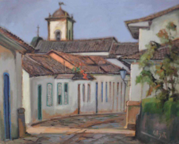 Omar Pellegatta - Casario - Óleo sobre Terra - 40x50 - Sem moldura - Acid