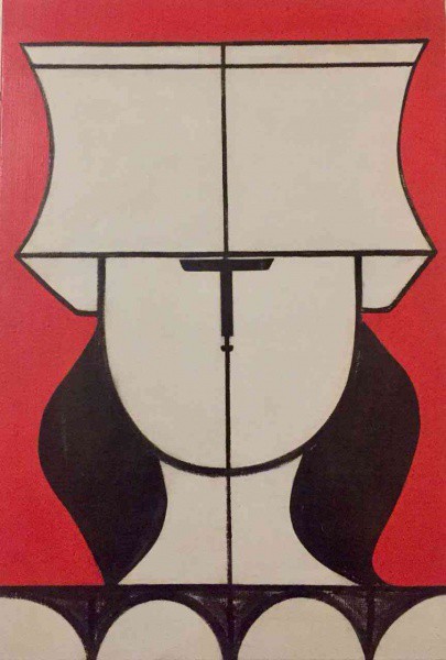 Milton DaCosta - Figura com Chapéu - Óleo sobre Tela - 33x24 - Com Moldura - Av