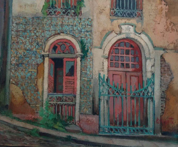 Omar Pellegatta - Portão - Óleo sobre Tela - 27x35 - Sem Moldura - Acid