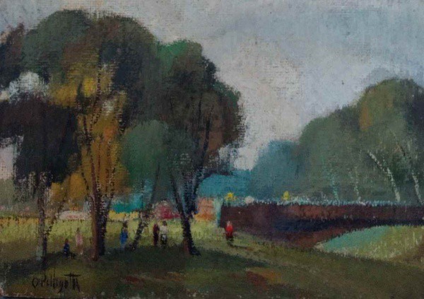 Omar Pellegatta - Paisagem com Pessoas - 17x24 - Sem Moldura - Acie
