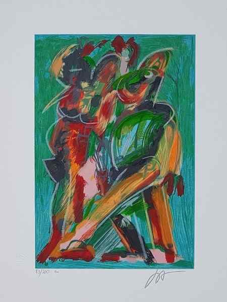 Ivald Granato - Figura Abstrata - Serigrafia 83/100 - 40x30 - Sem Moldura - Acid