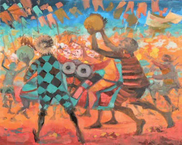 Enrico Bianco - Carnaval - Óleo sobre Tela - 50x40 - Com Moldura - Acid - Com Certificado do Projeto
