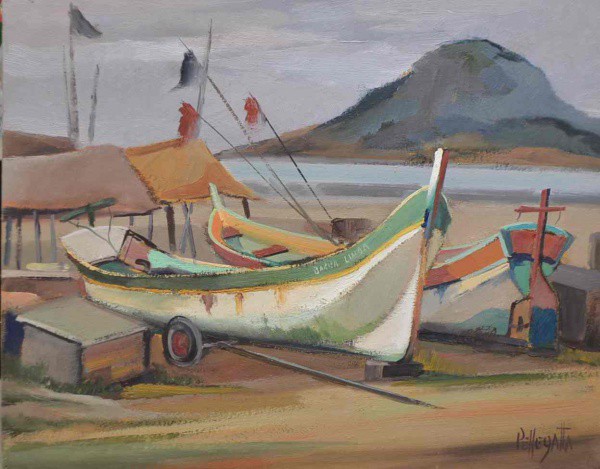 Omar Pellegatta - Canoas - Óleo sobre Tela - 40x50 - Sem Moldura - Acid