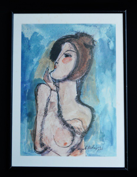AUGUSTO RODRIGUES -  Gravura assinada na chapa, emoldurada com proteção de vidro. Medida 37,5x28cm.