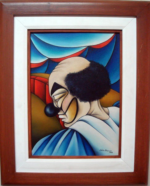 Quadro OST Autora LELIA BROWN -Título Palhaço - medidas: 25x35