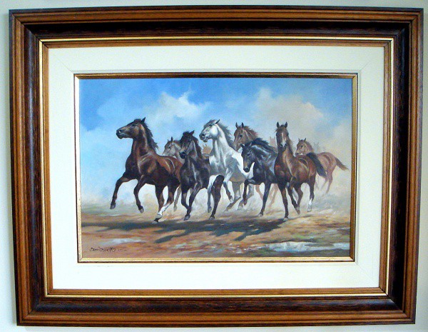 Quadro OST - Autor CASSIO MELO Cavalos ano 2000 - Medidas 40x 60  -