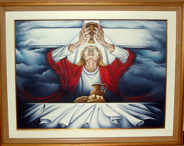 Quadro Artista LELIA BROWN -  Título "Eucaristia"- Óleo sobre tela - Dimensões: 70 x 1.00m