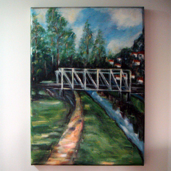Quadro AST  Artista Iolanda da Silva ano - Título Jaguariaiva - Ano 2001 - Medidas 70 x 50