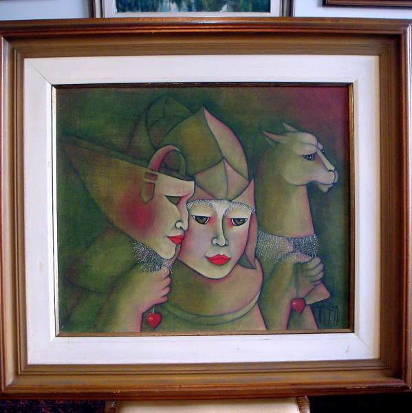 Quadro AST Artista DARCIO LIMA  - Título: Na Partida do Gandavo - Ano 1990 - Medidas 60 x 50  - Em