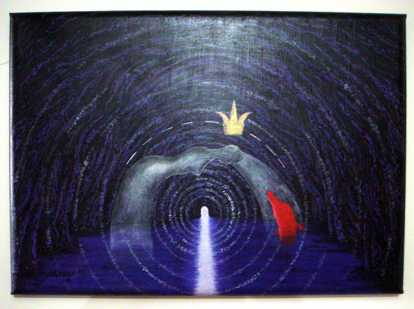 Quadro  AST Artista ARMANDO MEREGE - Título mudança do Milênio - Ano 2000 - Medidas  70 x 50 - Emo
