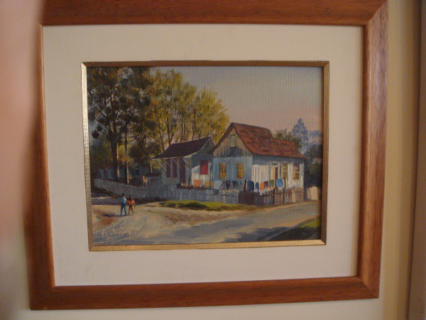Quadro OSM Autor DANIEL FREIRE  - Casa de Polaca - 1987 -  27x 35 - emoldurado