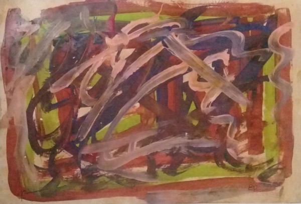 Jorge Guinle, T.M."Abstrato", medidas  32,5 x 47,5 cm. A.C.I.D. Datado de 80. sem moldura