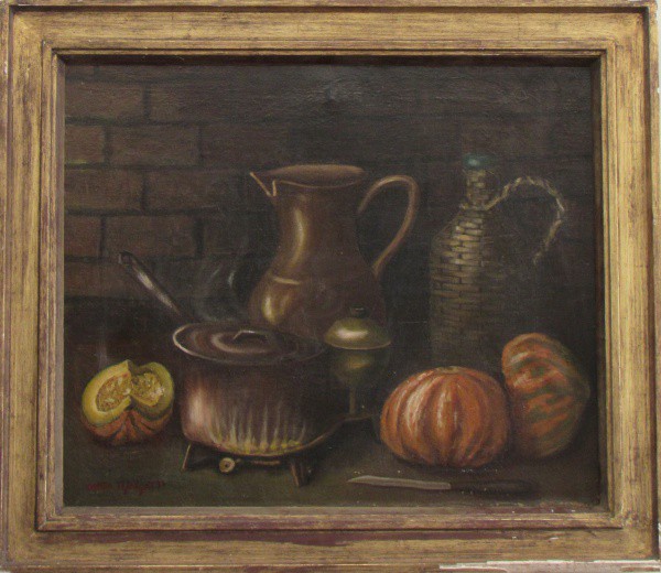 ANITA MALFATTI, o.s.t."Objetos", medidas 53,5 x 64,5 cm. A.c.i.e - COM DOCUMENTO DA FAMÍLIA