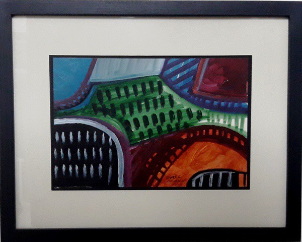 BURLE MARX, TÉCNICA MISTA SOBRE CARTÃO. 30 X 25 cm.