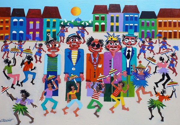 AECIO. ASS. O.S.T. BONECOES DE OLINDA NO CARNAVAL. 40X60.
