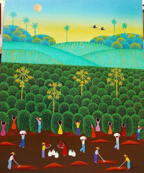 ROBSON BARROS. ASS. O.S.T. COLHENDO CAFÉ. 50X40.