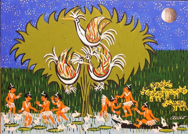 AECIO. ASS. O.S.T. PASSAROS E ÍNDIOS DA AMAZÔNIA. 50X70.