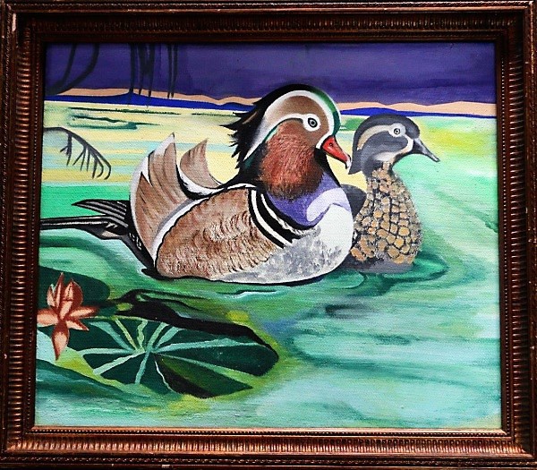 Rafael Vaz. 2017. Ass. O.S.E. Lago dos mandarins. Emoldurado. 46 x 38.