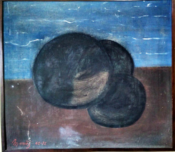 Montez Magno. ASS/ Canto inferior esquerdo e no Verso. TIT/ O OVO. 1962 e 1972. 45 X 50. Moldura de