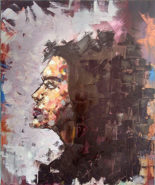 Thiago Ribeiro. A.s.t. Espatulado. Ass. no verso. 60 x 50.