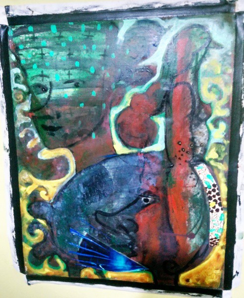 Luis Abreux. Ass. 2016. Austin, Texas. USA. Natura. Artista catalogado. Mista sobre tela. Óleo, Marc