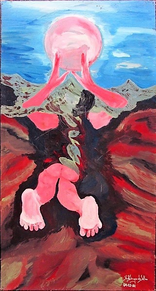 Paulo Sergio da Silva - Surreal - osp - 77.5 X 40.5 cm - acid - 1986 - s.m.