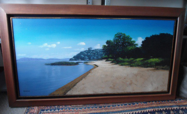 Soriano: Acrílica s/ tela- Praia de Ipanema (Porto Alegre)- Março de 2001- Com certificado de autenc