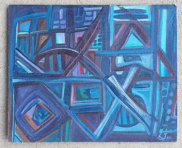 Sérgio Jermann. Abstrato. OSM. Assinado e datado. 44 x 54 cm.